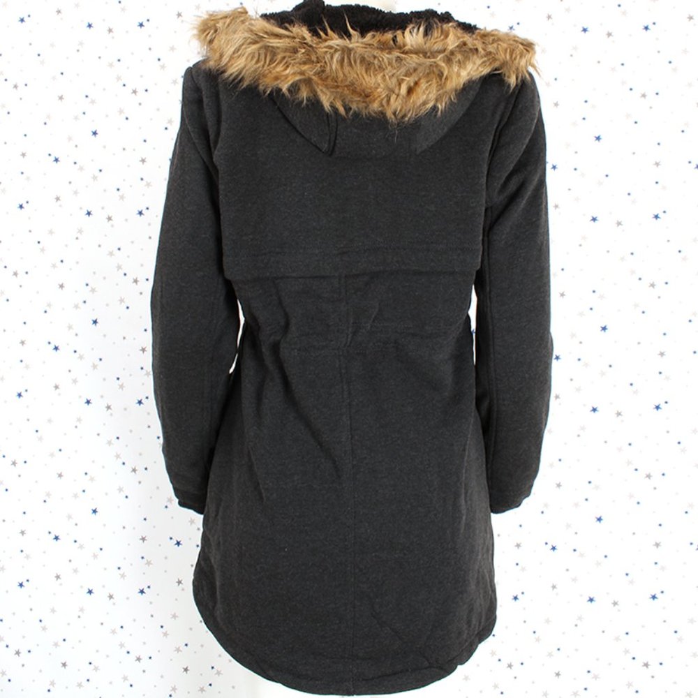 Fur Lined Anorak Hooded Fleece Coat Jacket Char. - Picture 6 of 10